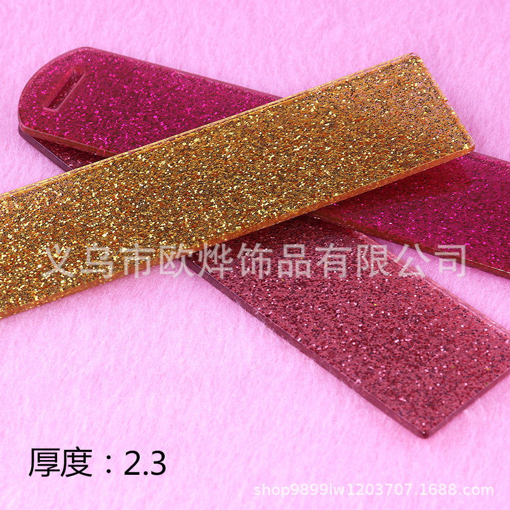 Wholesale 10PCS DIY Glitter Acrylic Bookmarks