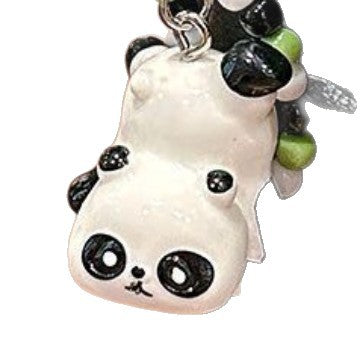 Wholesale Cute Panda Beaded Mobile Phone Chain Keychain