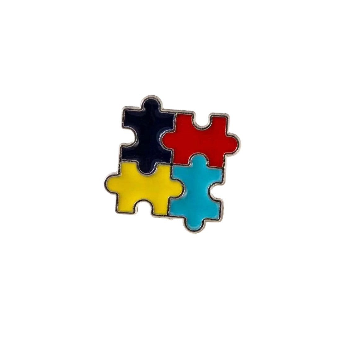 Wholesale Color-block puzzle brooch to support autism