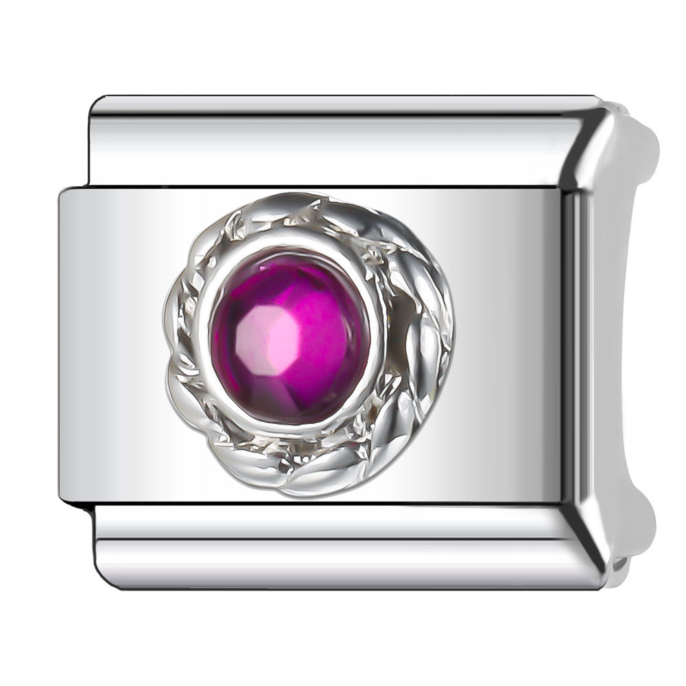 Wholesale Italian Charm Bracelet 9mm DIY Splicing Diamond Light Luxury Series Stainless Steel Composable Bracelet