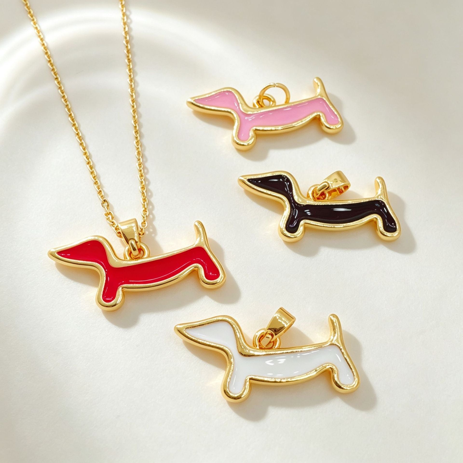 Wholesale Copper Gold Plated Hot Dog Necklace Light Luxury Fashion Pendant for Daily Wear Fashion Accessory