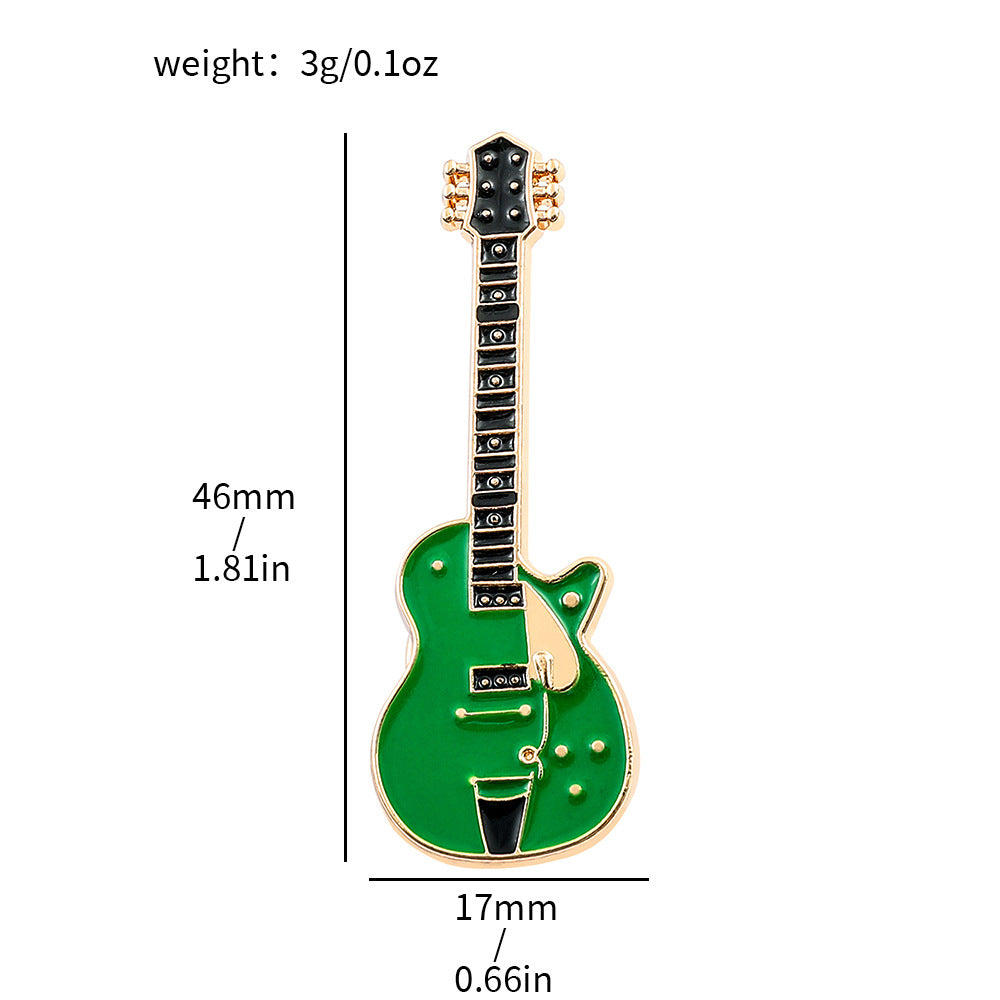 Wholesale Alloy Electroplated Retro Electric Guitar Brooch Pin Music Fashion Accessory For Gift