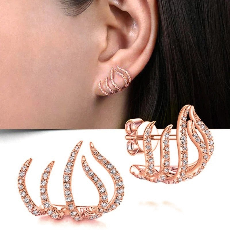 Wholesale 925 Silver Exaggerated Personality Diamond Earrings Blingbling Earrings Statemente Earrings ACC-ES-YunJin002