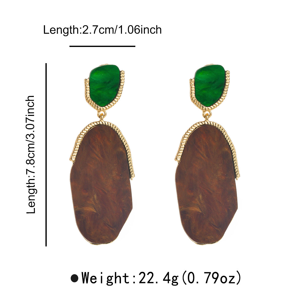 Wholesale oval earrings resin contrast color earrings