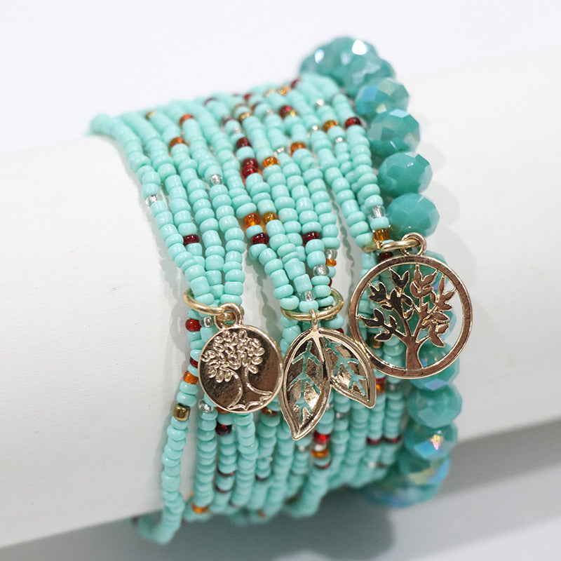 Wholesale Bohemian Multi-layered Tree of Life Rice Bead Bracelet ACC-BT-NaiHong012