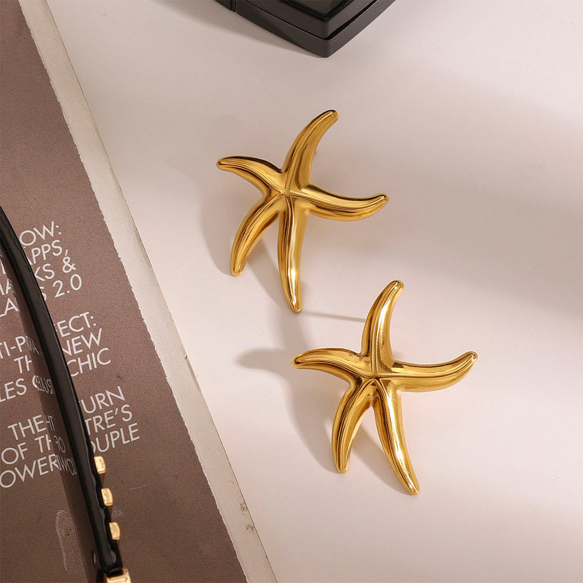Wholesale Stainless Steel Starfish Earrings Ocean Gold Earrings