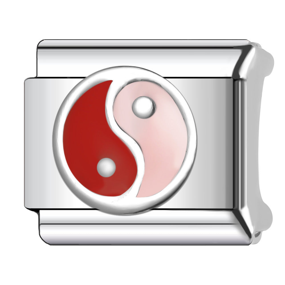 Wholesale Italian Charm Bracelet 9mm DIY Splicing Creative Pattern Stainless Steel Composable Bracelet