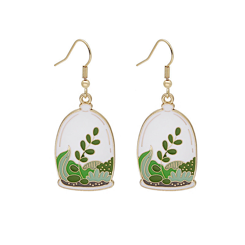 Wholesale Funny Cartoon Asymmetrical Oil Drop Earrings ACC-ES-MDD056