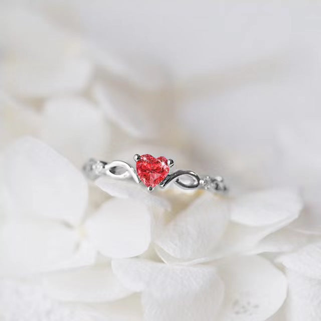 Wholesale Women S Heart Shaped Sea Blue Topaz Ring Alloy Fashion Jewelry Accessory Gift