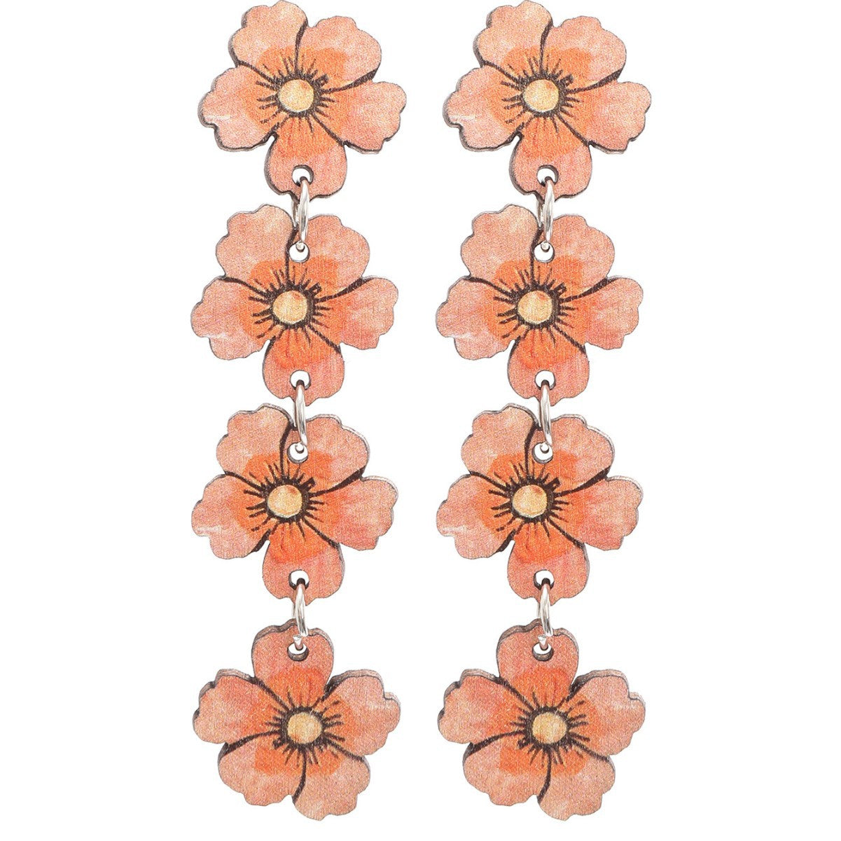 Wholesale  wooden tassel pendant earrings