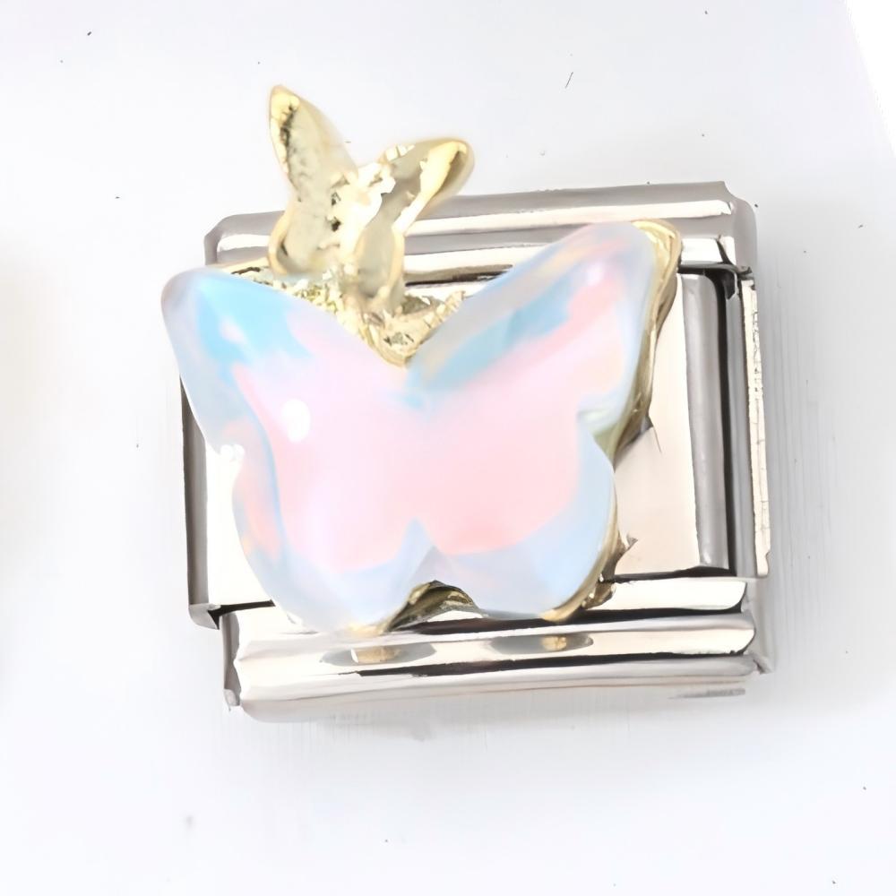 Wholesale 10pcs Italian Charm Bracelet 9mm DIY Splicing Butterfly Heart Stainless Steel Composable Bracelet