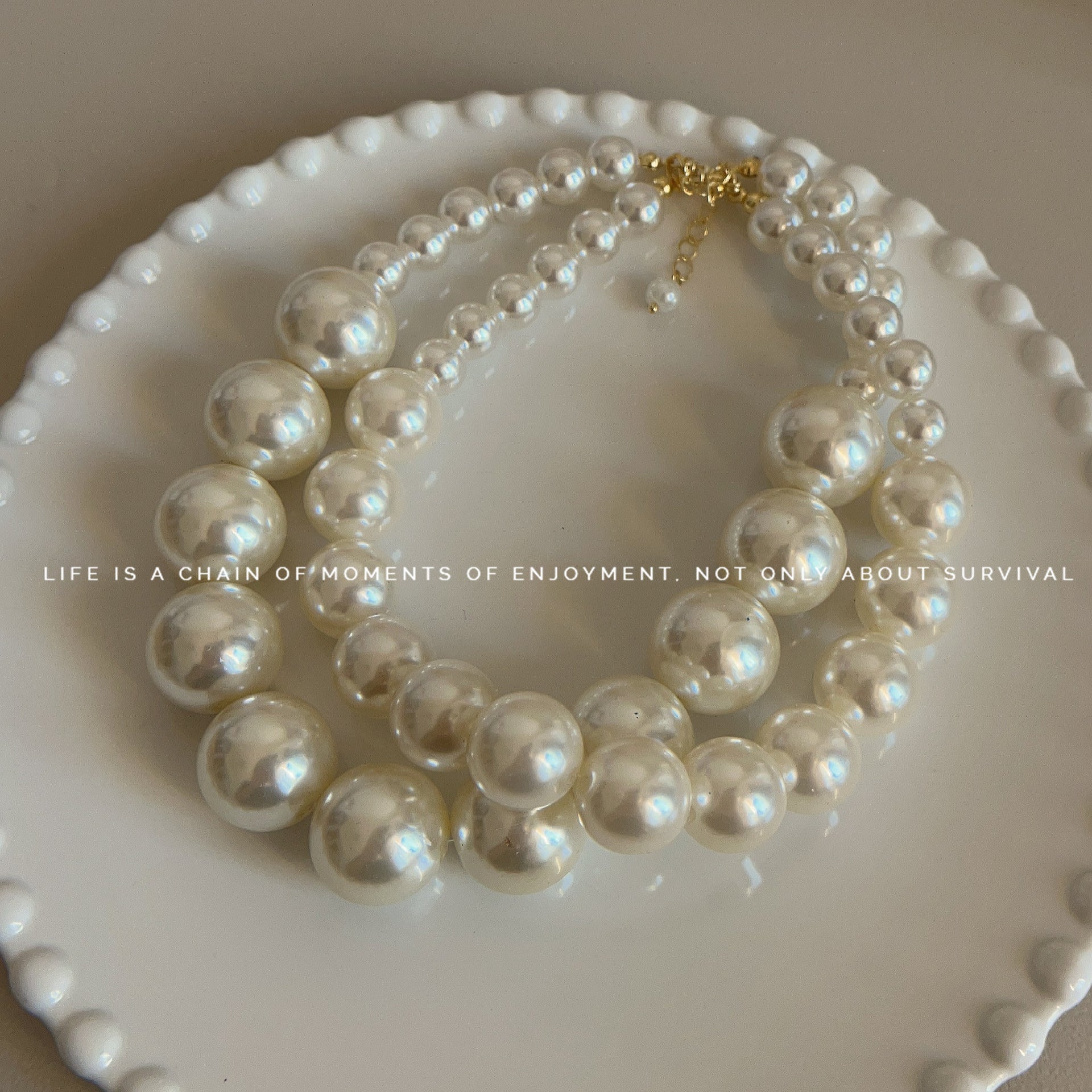 Wholesale  Large high quality Warm Color Pearl Choke Necklace