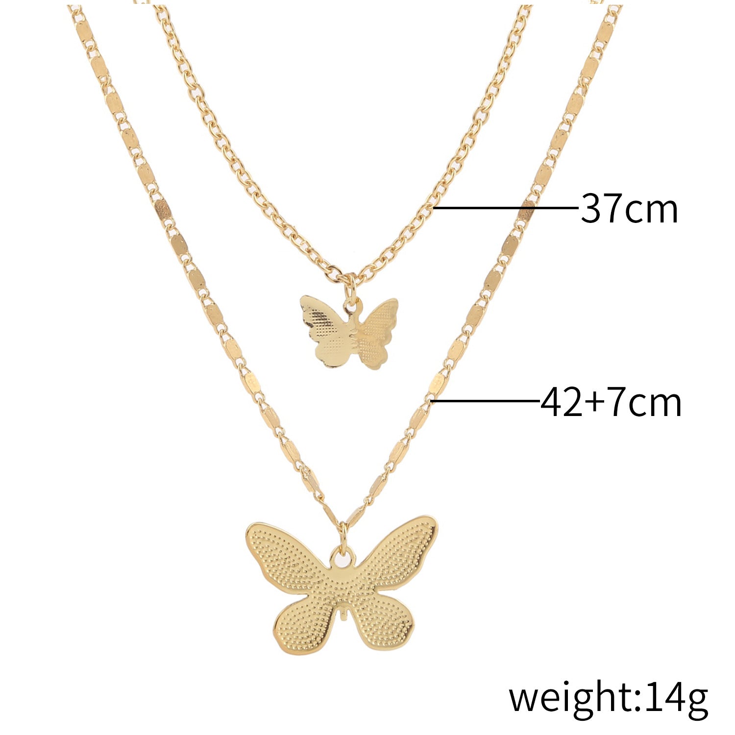 Wholesale Exaggerated Pearl Butterfly Double Layer Alloy Necklace ACC-NE-ManYi015