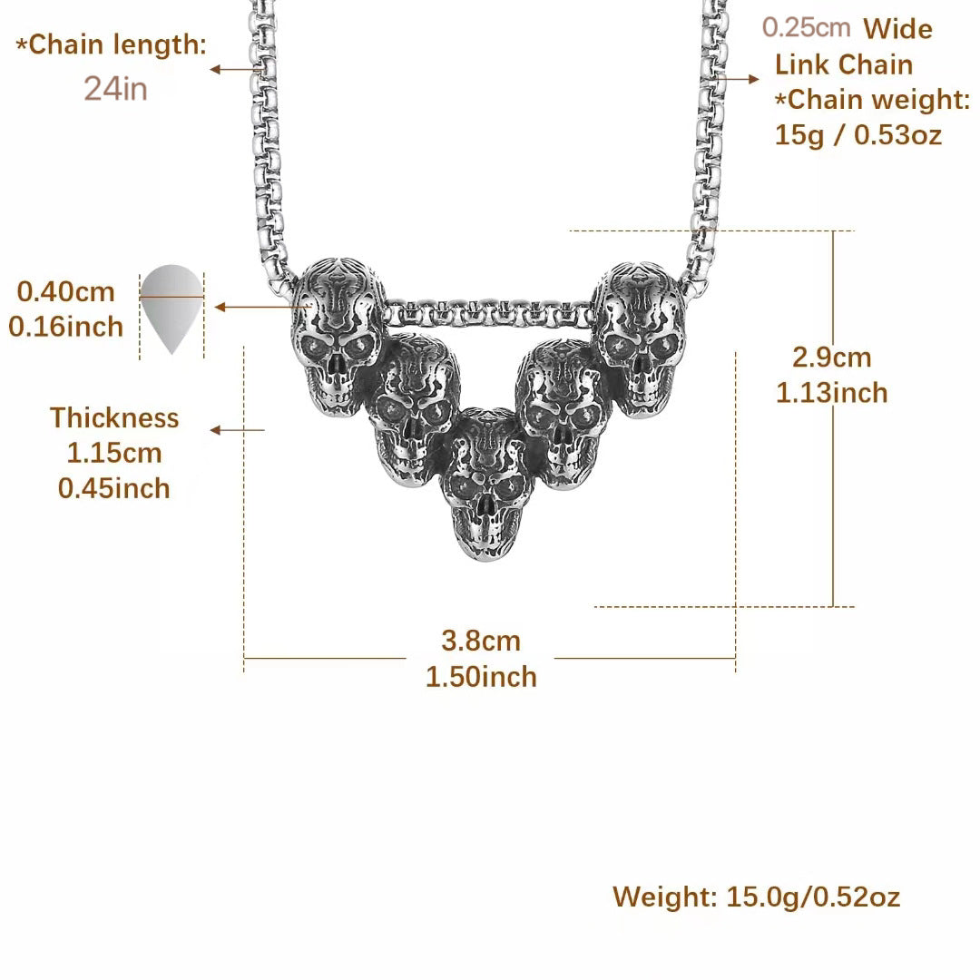 Wholesale Skull Pendant Necklace Gothic Retro Style Necklace