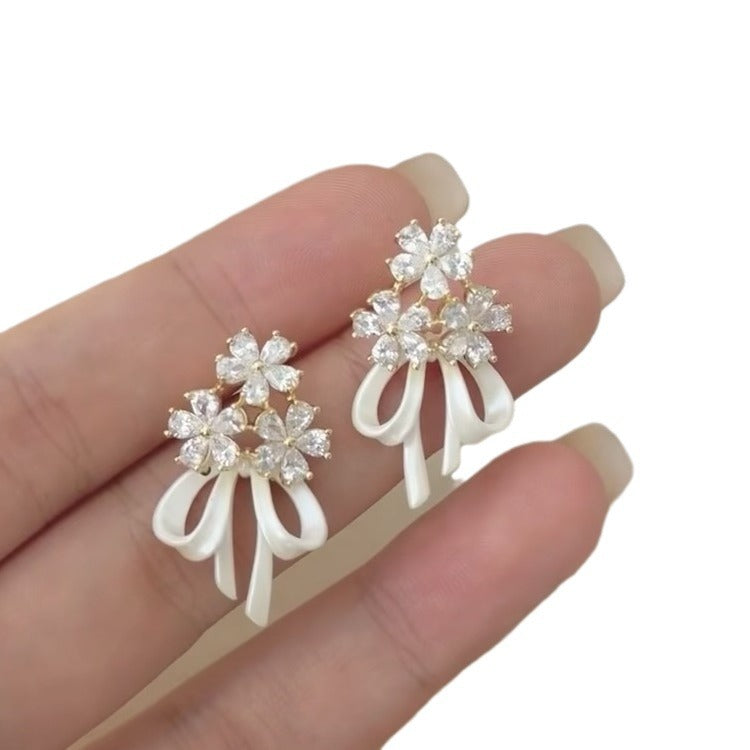 Wholesale  Retro Fairy Flower Bow Earrings
