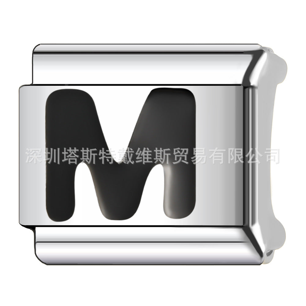 Wholesale 9mm Italian Charm Starter Bracelets DIY square Single Section Creative Stainless Steel Composable Bracelet