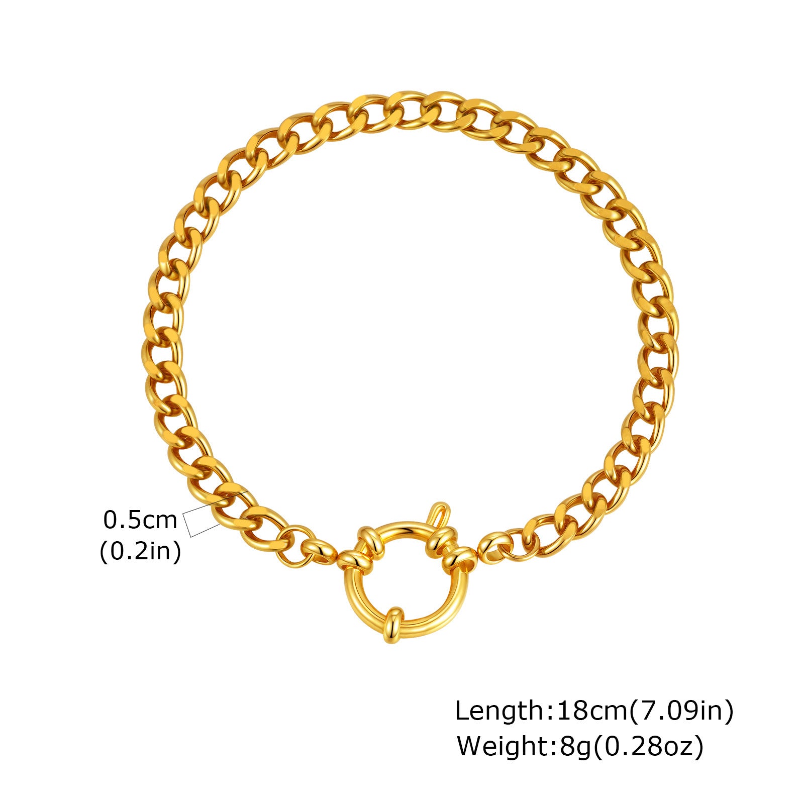 Wholesale Gold Tone Stainless Steel Twisted Chain Beaded Bracelet Stylish Fashion Jewelry Accessory For Women