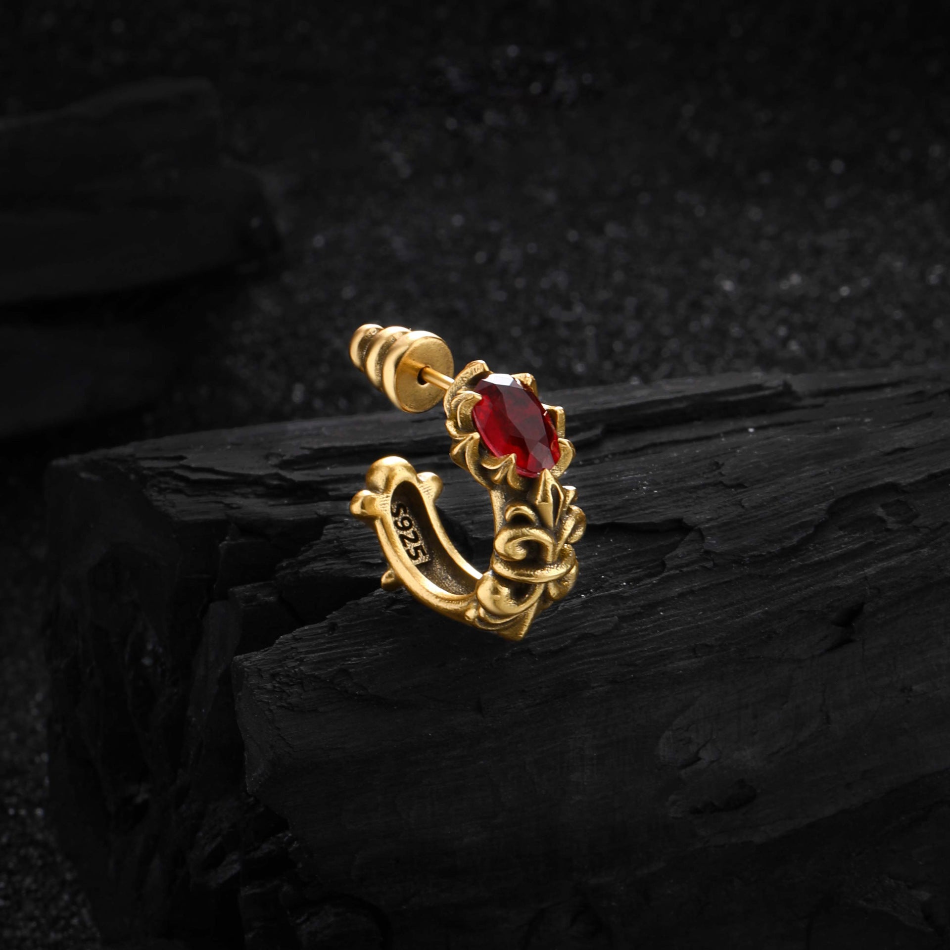 Wholesale Retro Distressed Zircon Ring  Light Luxury Personality All-match Rings