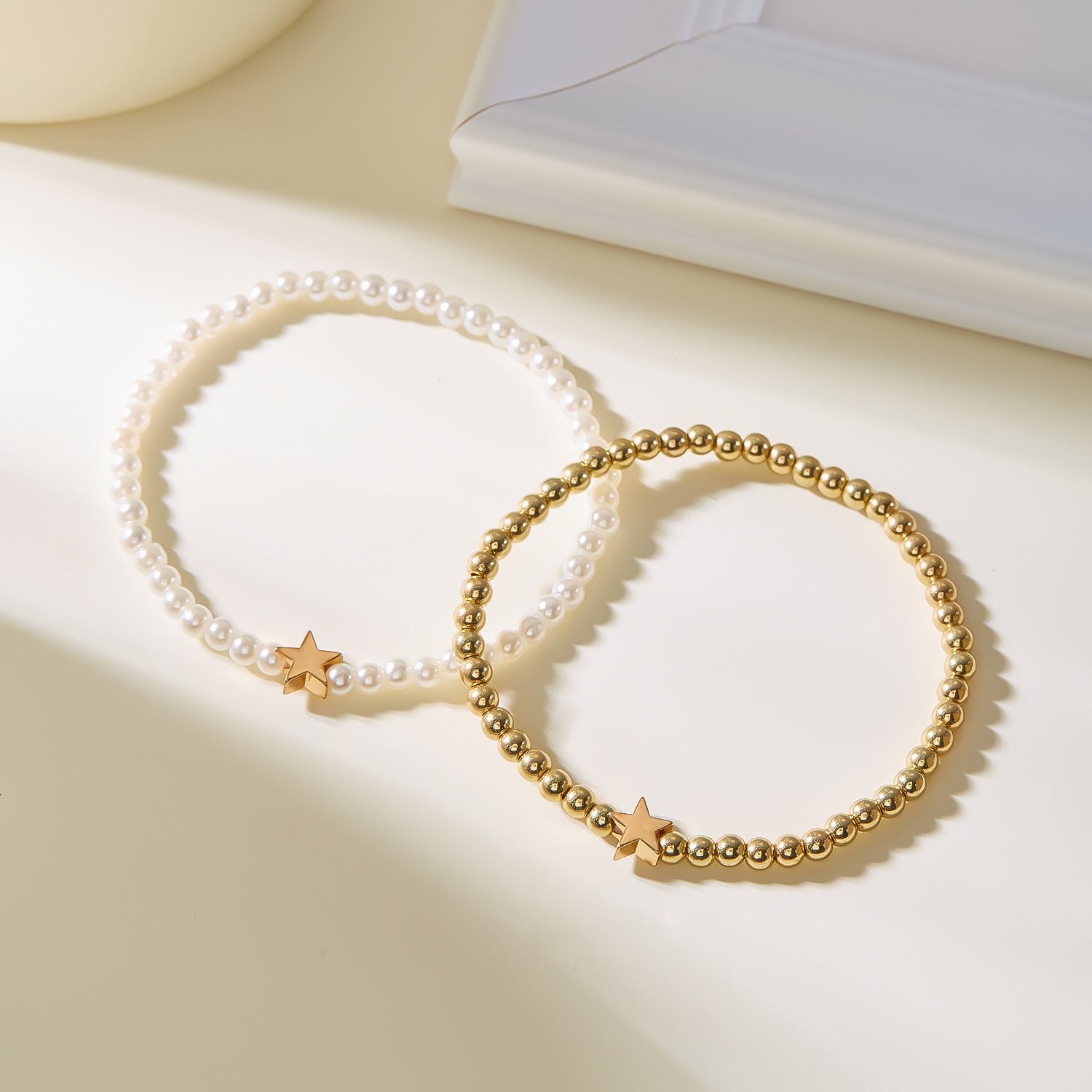 Wholesale  Light Luxury Love Heart Pearl Double Layer Bracelet