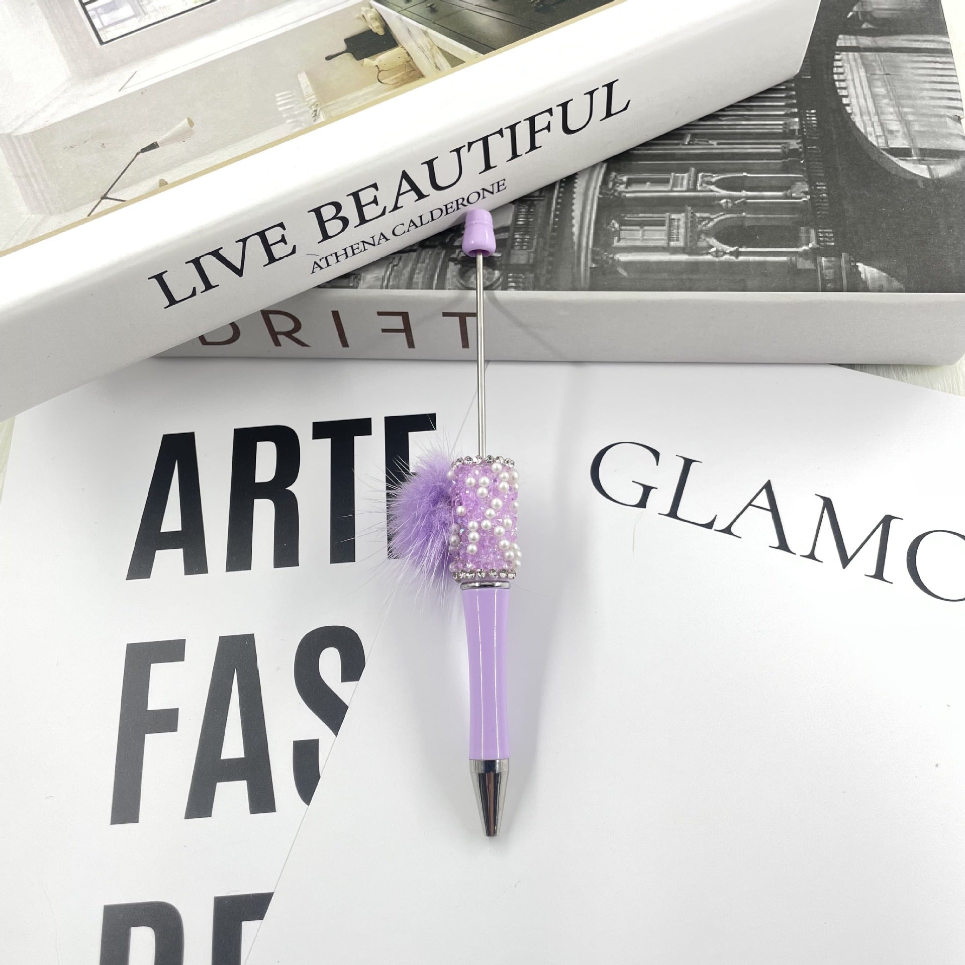 Wholesale Crushed Diamond Pom-Pom Beadable Pens