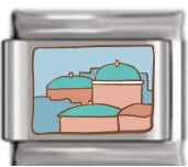 Wholesale Italian Charm Bracelet 9mm DIY Splicing Coffee Villa Stainless Steel Composable Bracelet