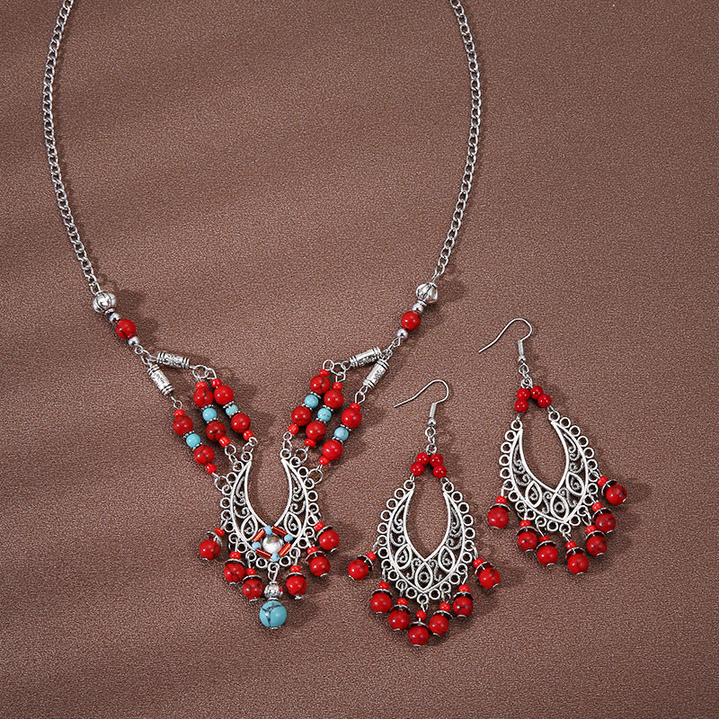 Wholesale Ethnic Style Forehead Ornaments Retro Necklace Earrings ACC-NE-Gumi003