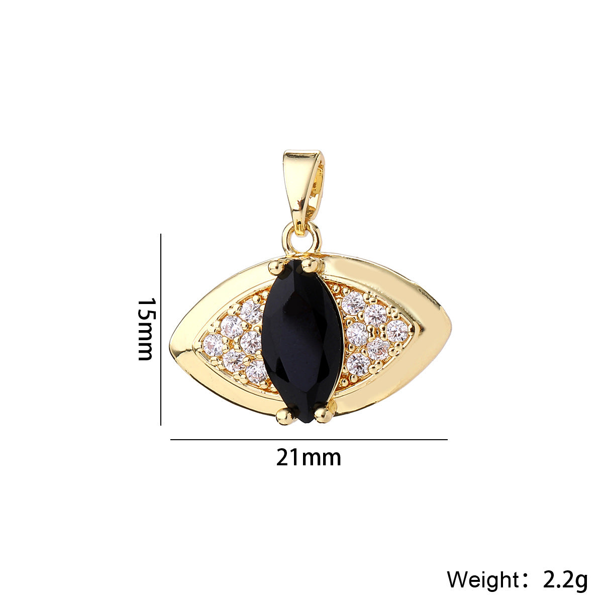 Wholesale 14K Gold Plated Brass Evil Eye Pendant Micro Set Zircon Dark Style Necklace Charm Fashion Accessory For Layering Jewelry Gift Resale