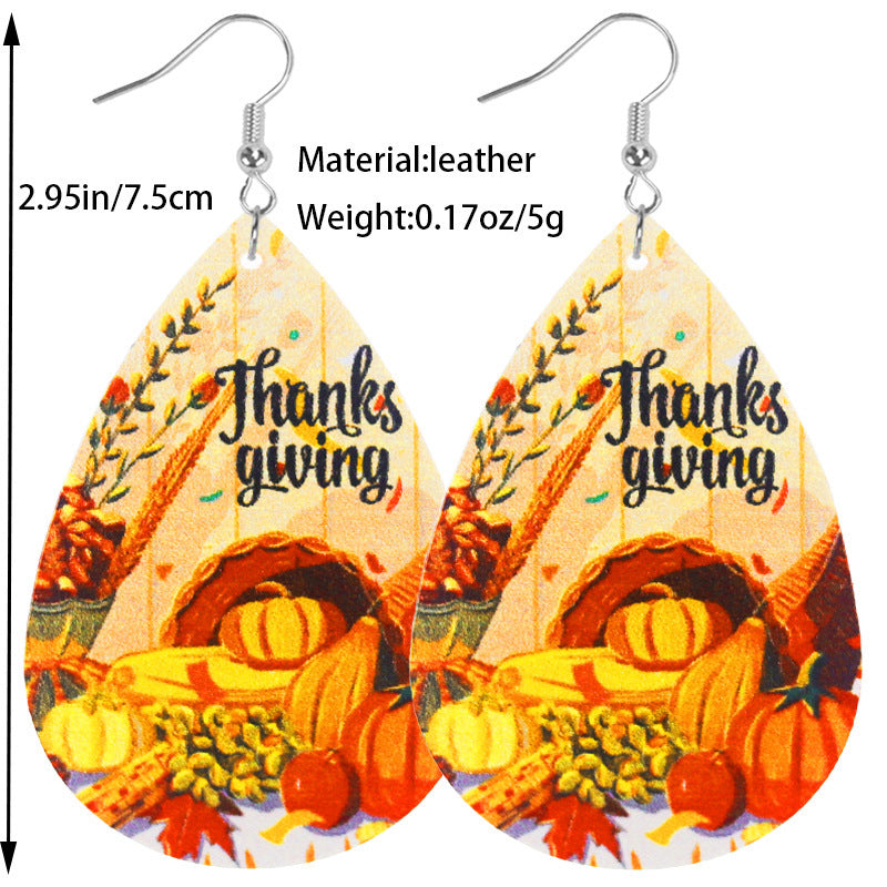Wholesale Thanksgiving Autumn Cute Pumpkin Turkey Acrylic Earrings