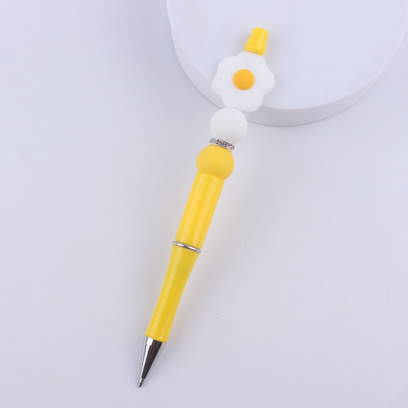 Wholesale  creative handmade cartoon fruit silicone color plastic beaded pen