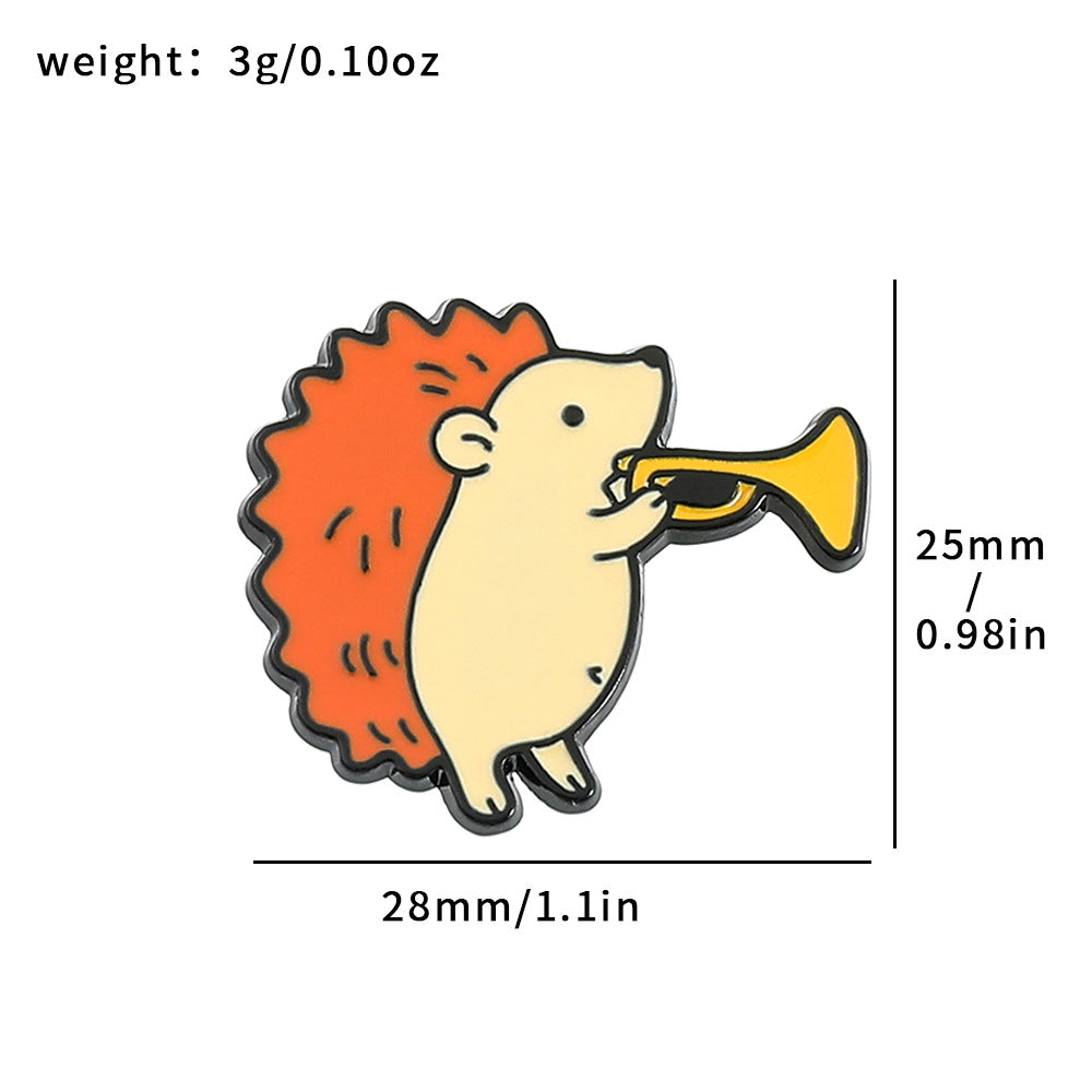 Wholesale Cartoon cute hedgehog metal badge brooch