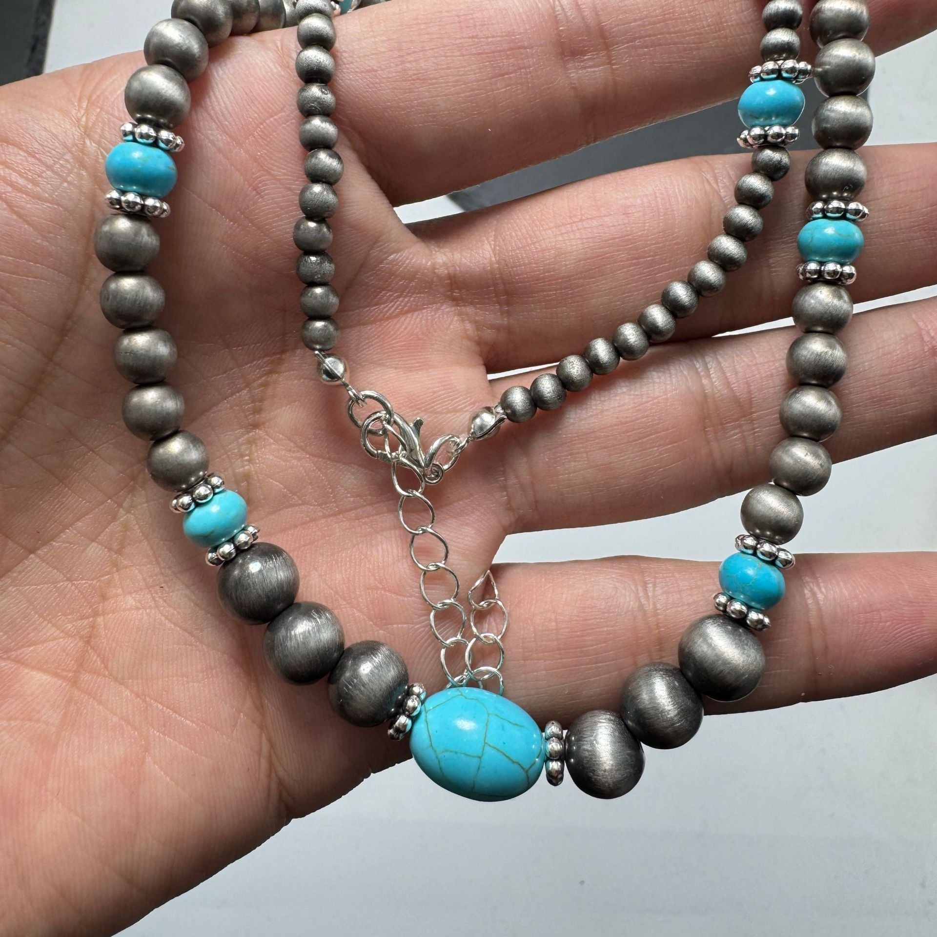 Wholesale Turquoise Maillard Style Handmade Necklace Fashion Jewelry Accessory for Women