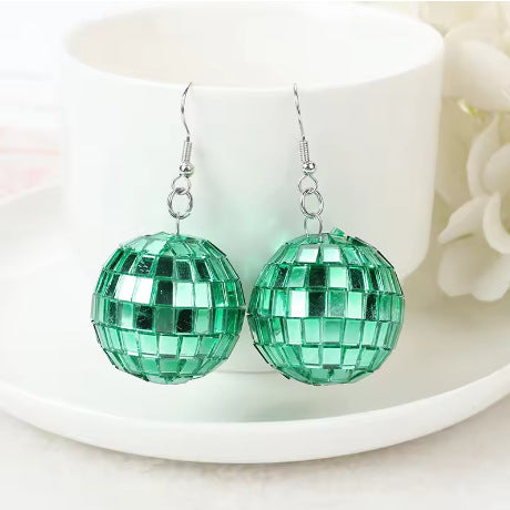 Wholesale American retro disco earrings disco laser light ball earrings