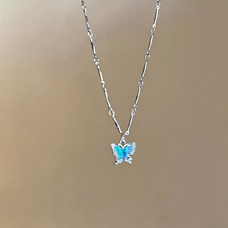 Wholesale Unique and Fresh Summer Cool Double-Layer Butterfly Necklace Accessory,  Luxurious Niche Hot Girl Choker Clavicle Chain Neck Chain