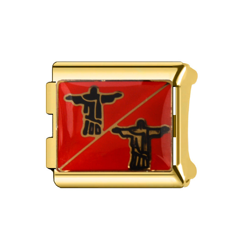 Wholesale Italian Charm Bracelet 9mm DIY Splicing Cartoon Cute Stainless Steel Composable Bracelet