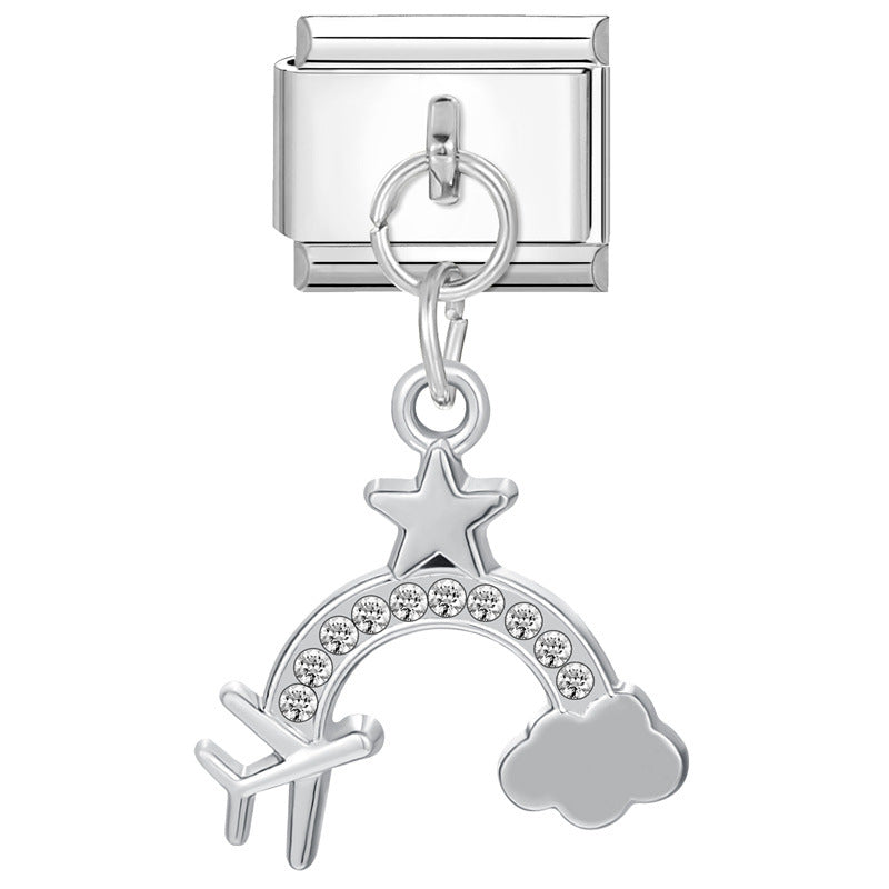 Wholesale Italian Charm Bracelet 9mm DIY Splicing Cute Creative Stainless Steel Composable Bracelet