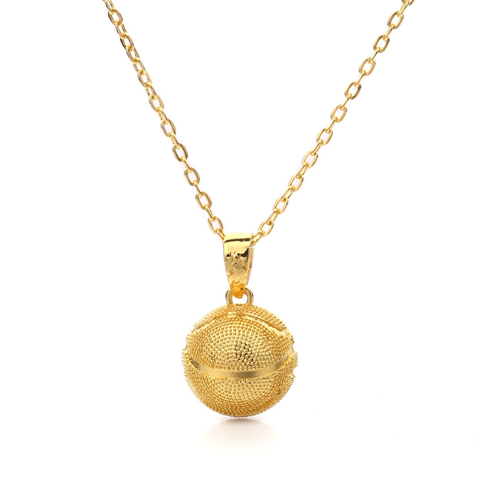 Wholesale Land Style Basketball Necklace Gold and Silver Pendant