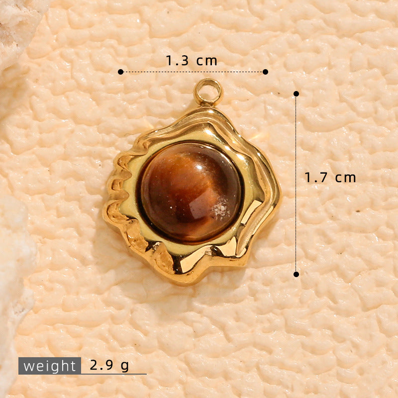 Wholesale Irregular 3D tiger' s eye pendant