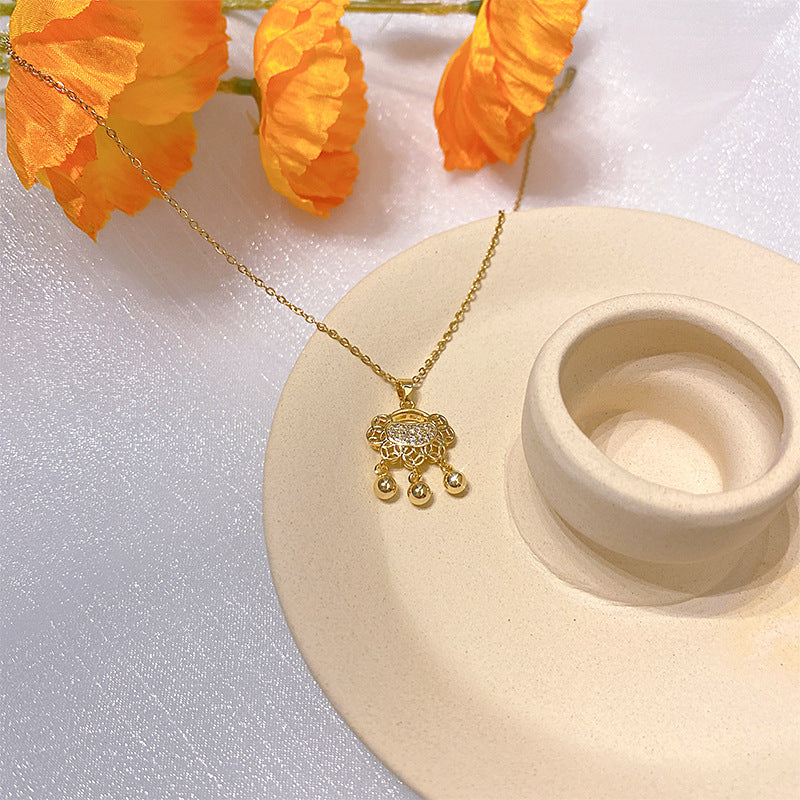 Wholesale Electroplated Titanium Steel Necklace Micro-embedded Clavicle Chain Choker Necklace ACC-NE-Xiyue003