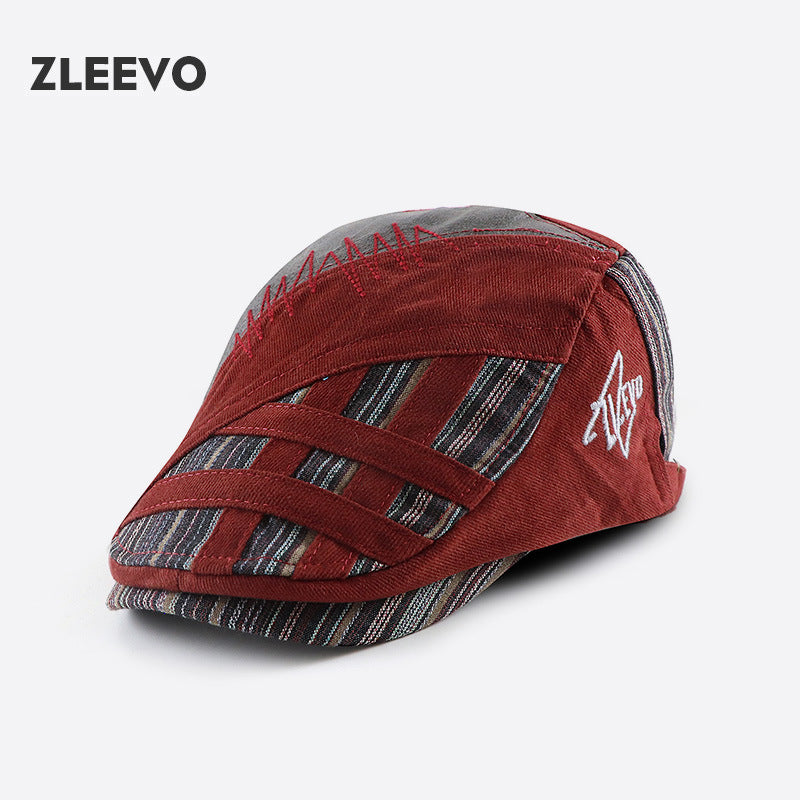 Wholesale Hats Personalized Patchwork Striped Beret ACC-HT-YangGuan002