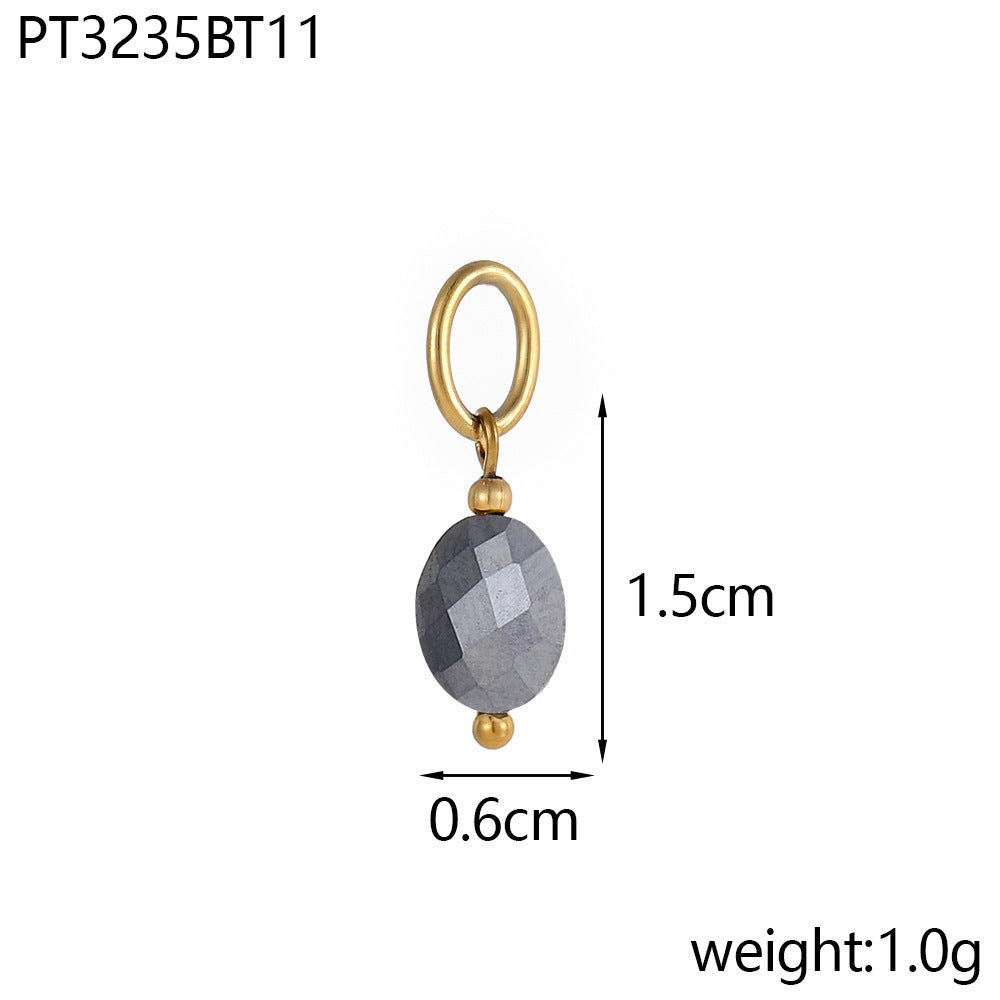 Wholesale DIY pendant accessories 14 color natural stone accessories