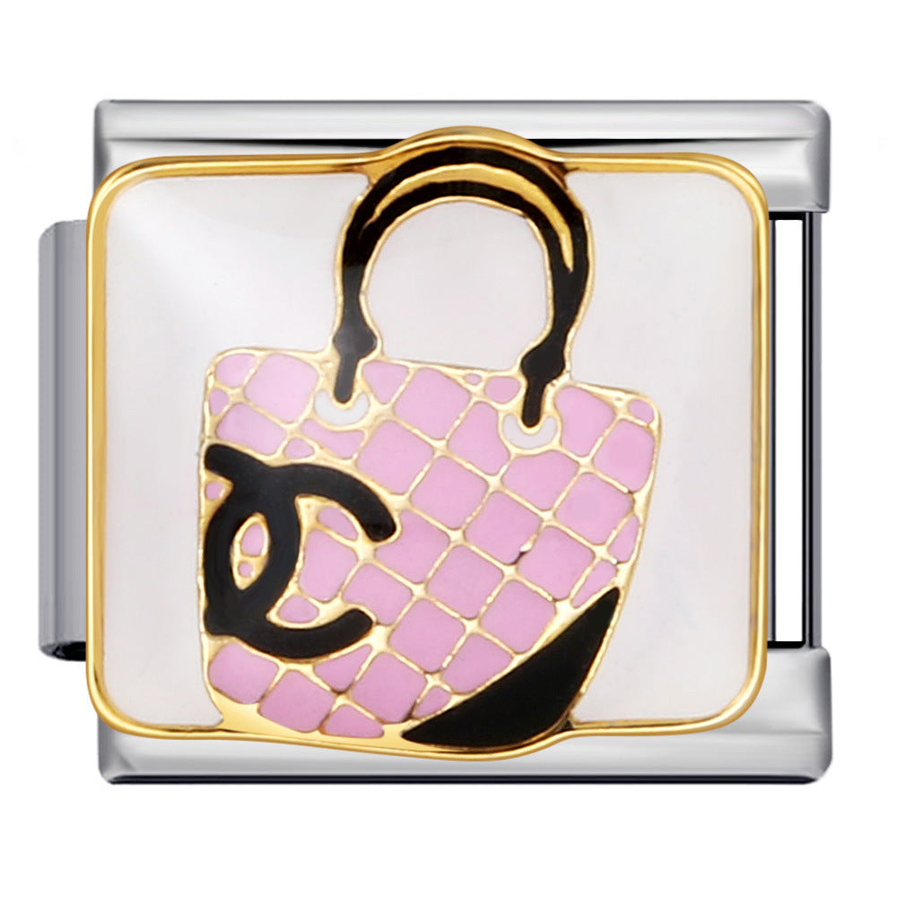 Wholesale Italian Charm Bracelet 9mm DIY Splicing Removable Exquisite Bag Stainless Steel Composable Bracelet