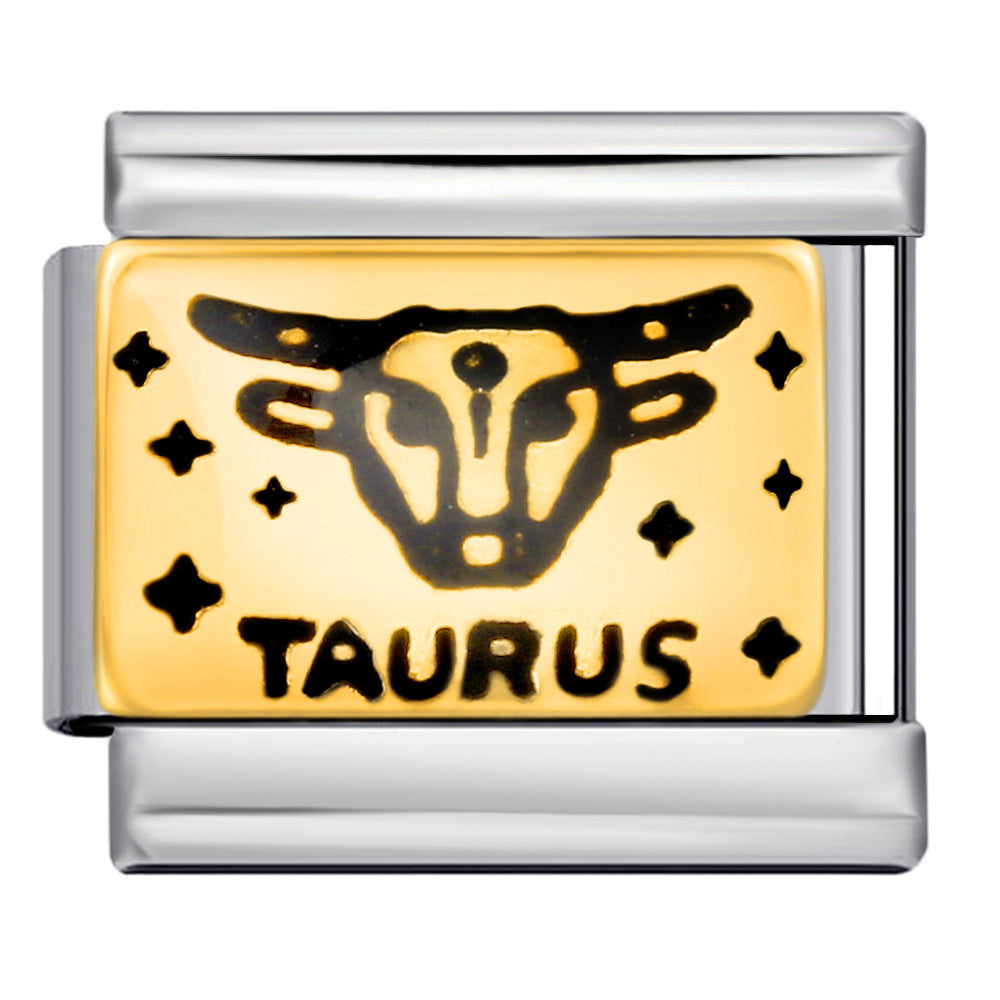 Wholesale Italian Charm Bracelet 9mm DIY Splicing Removable 12 Constellation Stainless Steel Composable Bracelet