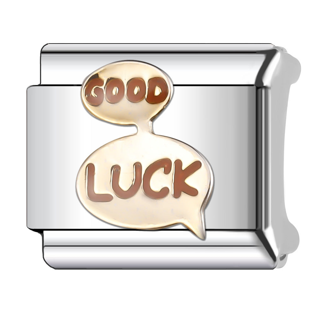 Wholesale Italian Charm Bracelet 9mm DIY Splicing English Stainless Steel Composable Bracelet