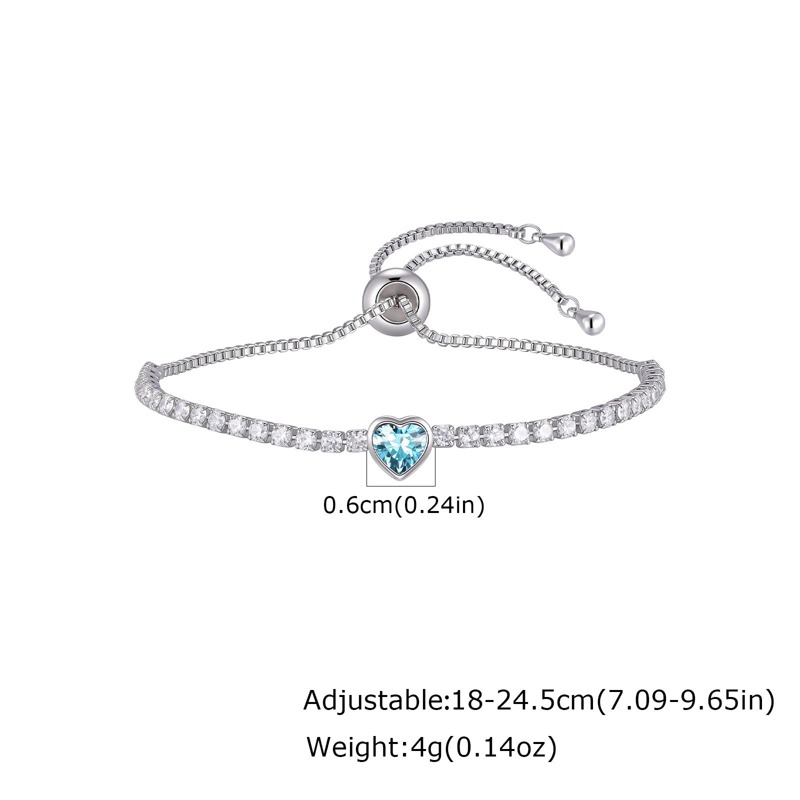 Wholesale Modern January Birthstone Tennis Bracelet Copper Electroplated Women S Chic Jewelry Accessory Gift