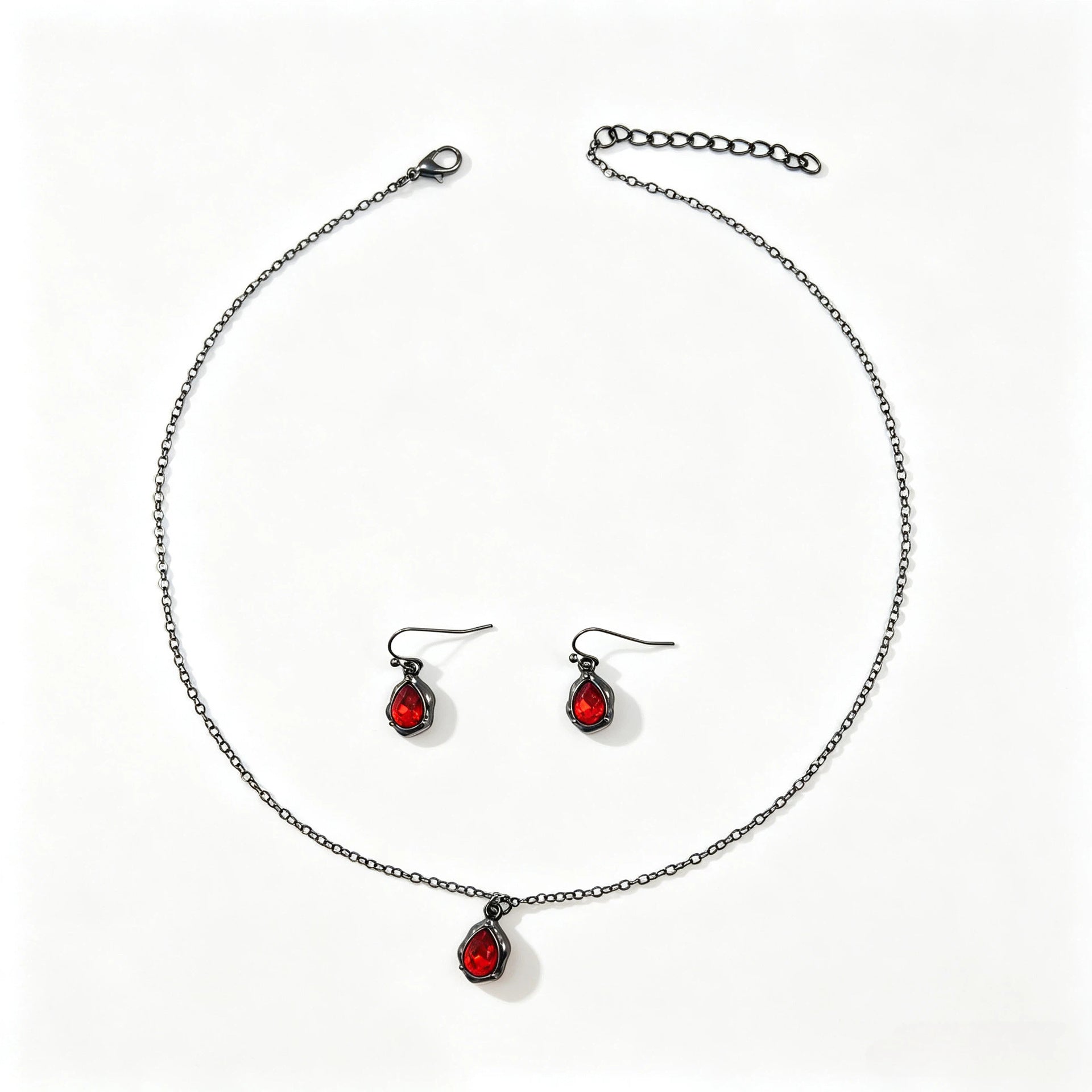 Wholesale Zinc Alloy Electroplated Gothic  Necklace Earrings Set Trendy Jewelry Accessory Gift Boutique Resale