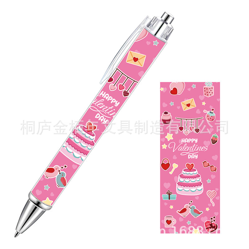 Wholesale Pink Bow Heart Roll Paper Ballpoint Pen