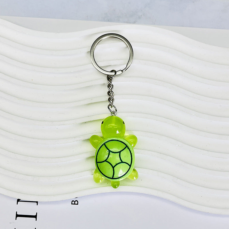 Wholesale Ins Style Cute Glowing Turtle Resin Keychain Bag Charm Decorative Accessory Gift For