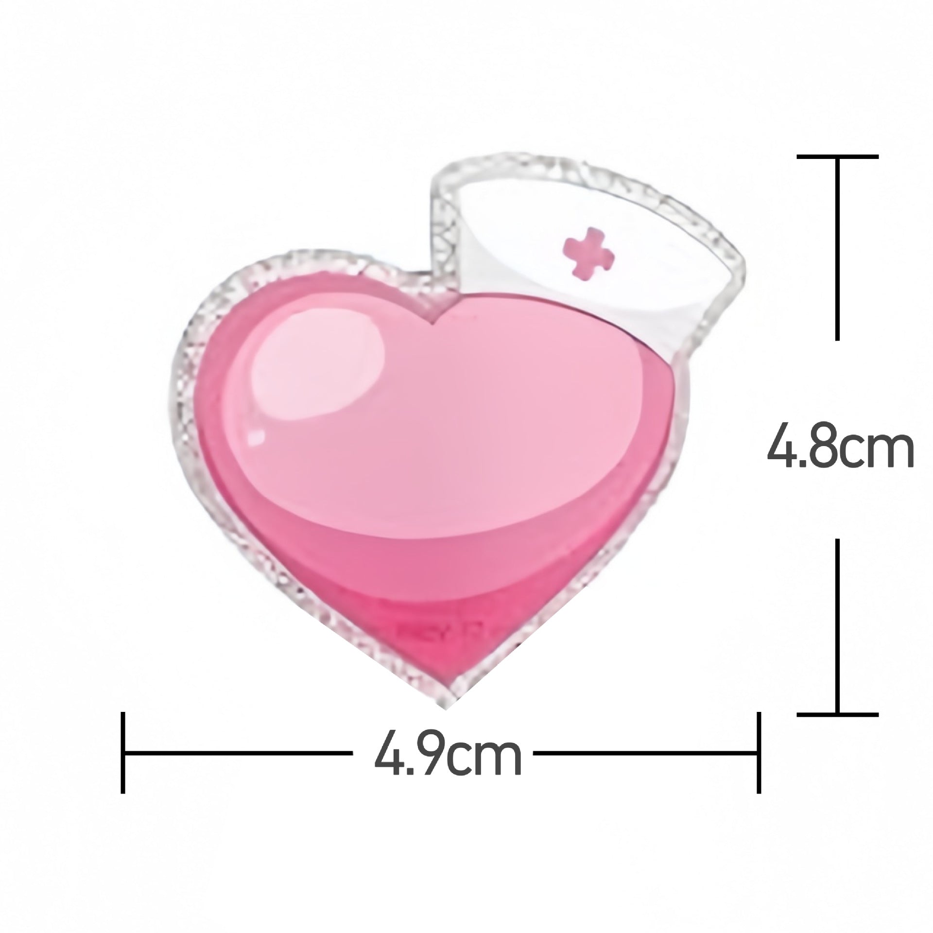 Wholesale Acrylic Retractable Badge Reel Glitter Heart Design Nurse ID Holder