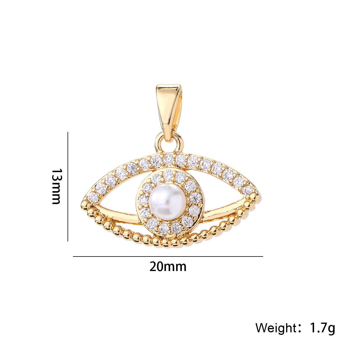 Wholesale Evil Eye Pendant 14K Gold Plated Brass DIY Jewelry Making Fashion Accessory Gift