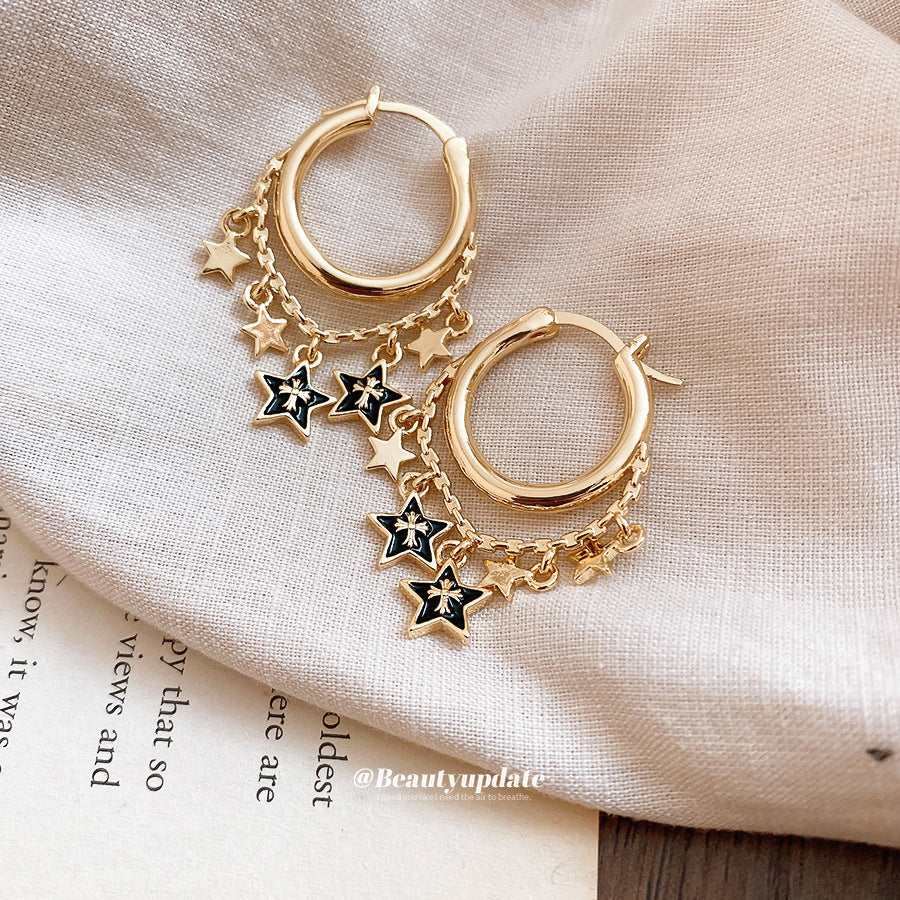 Wholesale Luxury and Sophisticated Star Tassel Chain Earrings